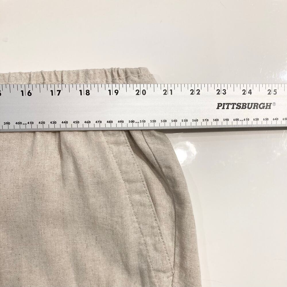 NWOT OLD NAVY Pants Women 2X Linen Cream/Beige Wide-Leg PullUp Pocket Drawstring - Picture 9 of 13